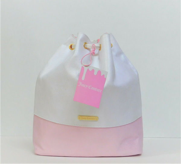 NWT Limited Ed Juicy Couture Drawstring Pink & White Bucket  display picture 2